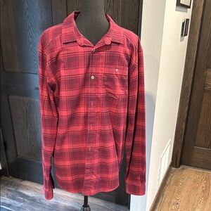 Under Armour Red Flannel Casual Button Down Shirt